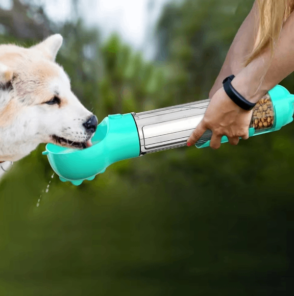 Walkbuddy la borraccia 3-in-1 per Cani - Acqua , crocchette e sacchetti