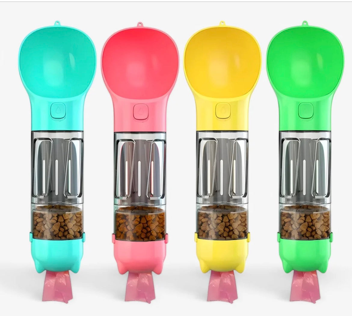 Walkbuddy la borraccia 3-in-1 per Cani - Acqua , crocchette e sacchetti