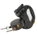 Walkdouble Pro - guinzaglio retrattile per 2 cani con torcia e dispenser